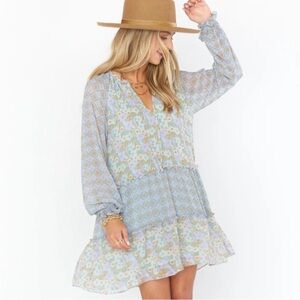 Show Me Your Mumu Birdie Mini Dress Primrose Print Mix Floral Boho Small